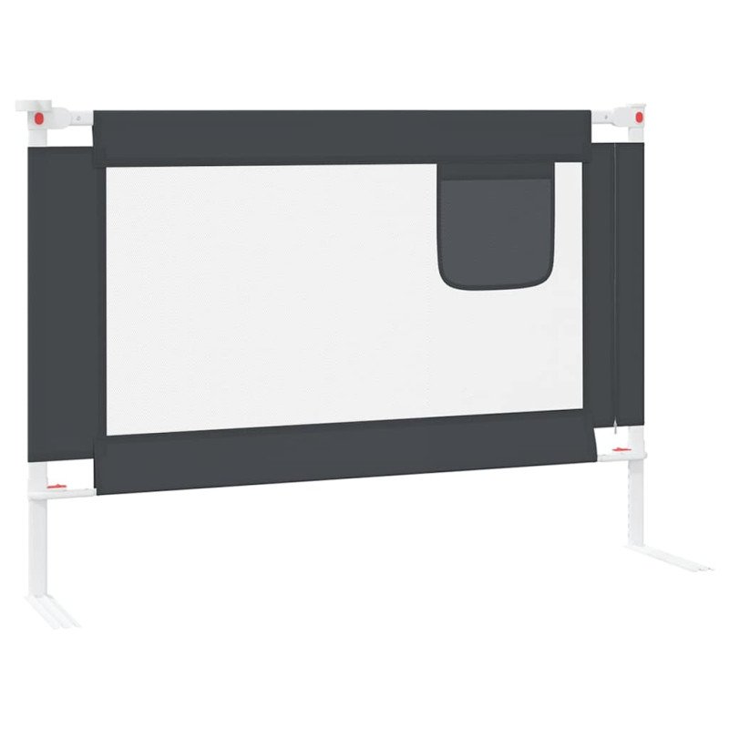 vidaXL Zábrana na detskú posteľ tmavosivá 90x25 cm látka