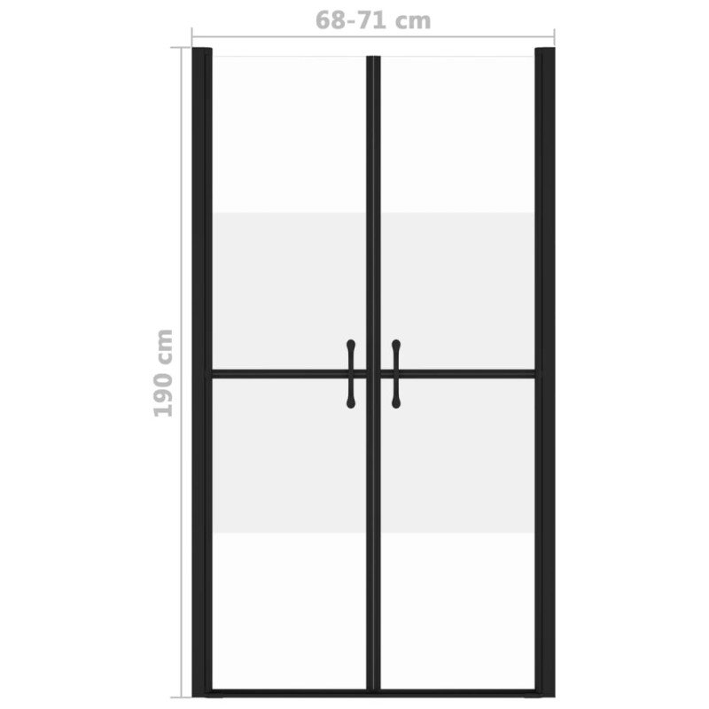 vidaXL Sprchové dvere polo-mliečne ESG (68-71)x190 cm