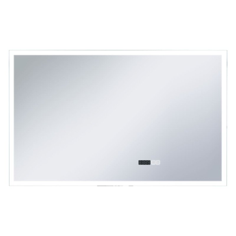 vidaXL Kúpeľňové LED zrkadlo, dotykový snímač+zobrazenie času 100x60cm