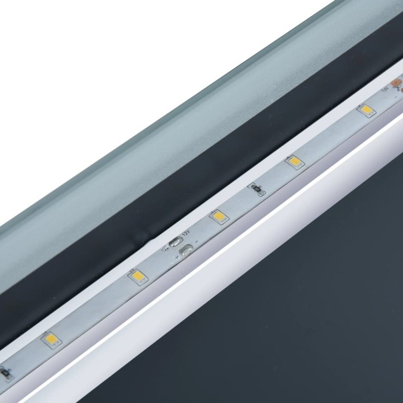 vidaXL Kúpeľňové LED zrkadlo, dotykový snímač+zobrazenie času 100x60cm