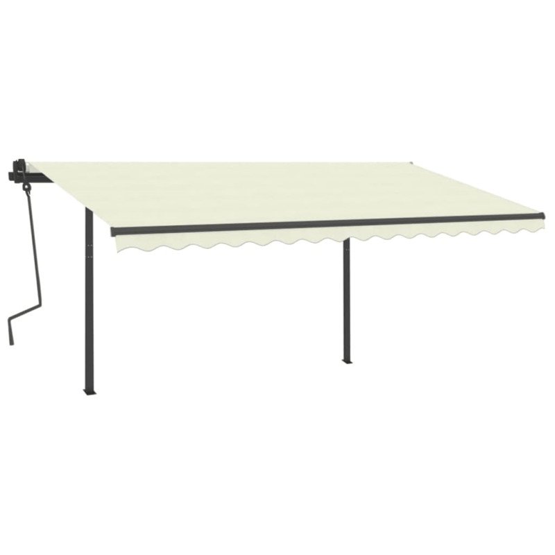 vidaXL Automatická markíza, LED a senzor vetra 4x3 m, krémová