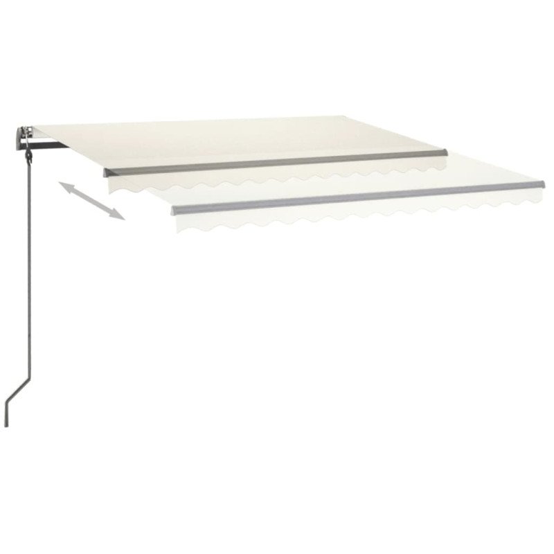 vidaXL Automatická markíza, LED a senzor vetra 4x3 m, krémová