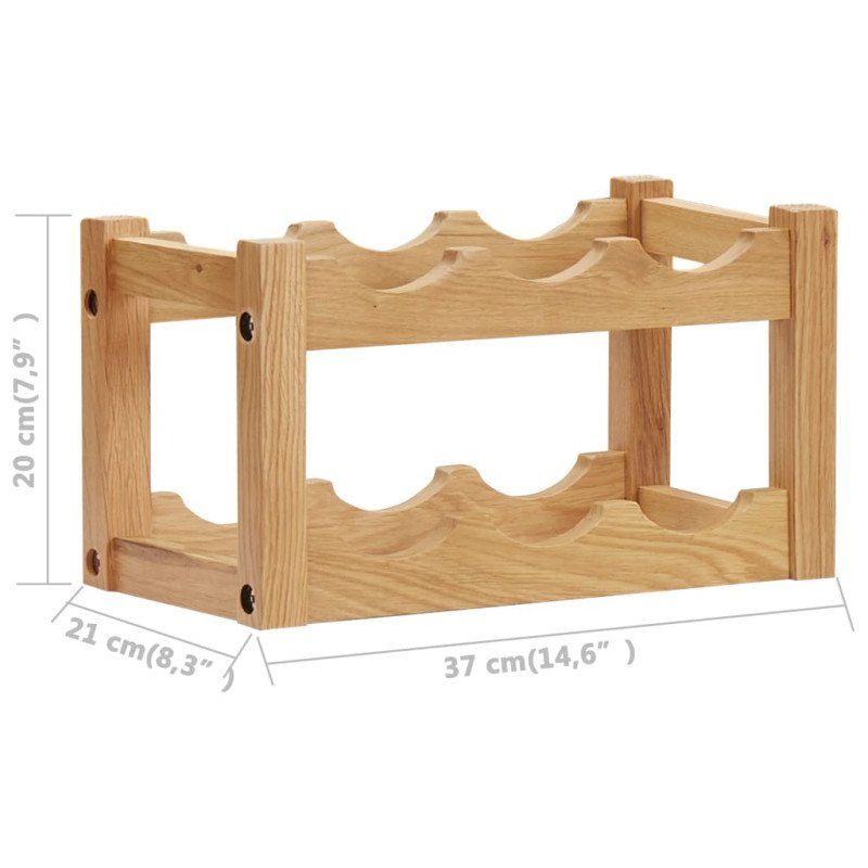 vidaXL Stojan na víno pre 6 fliaš 37x21x21 cm masívne dubové drevo