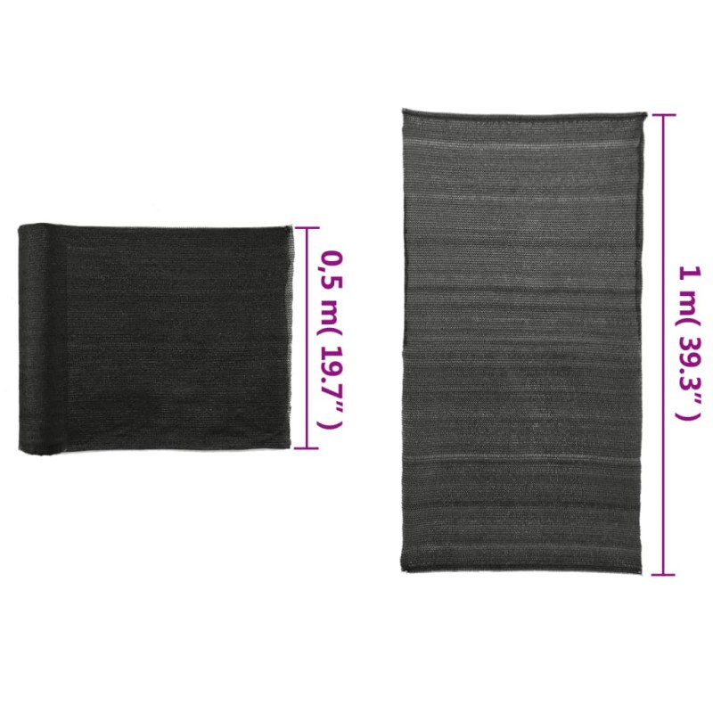 vidaXL Tieniaca sieť HDPE 1x25 m čierna