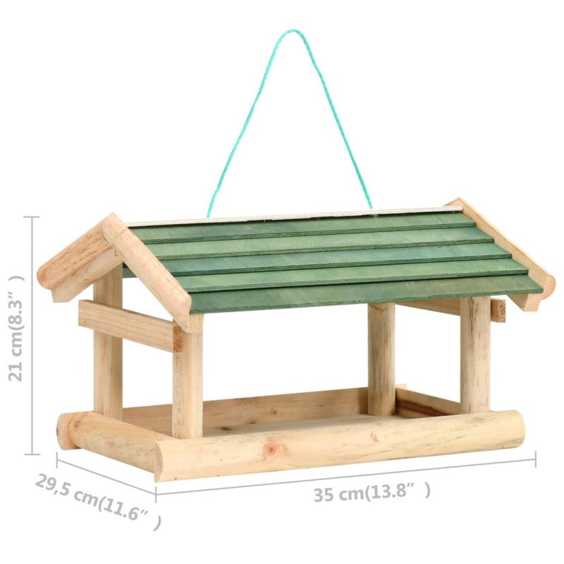 vidaXL Krmítko pre vtáky masívne drevo 35x29,5x21 cm