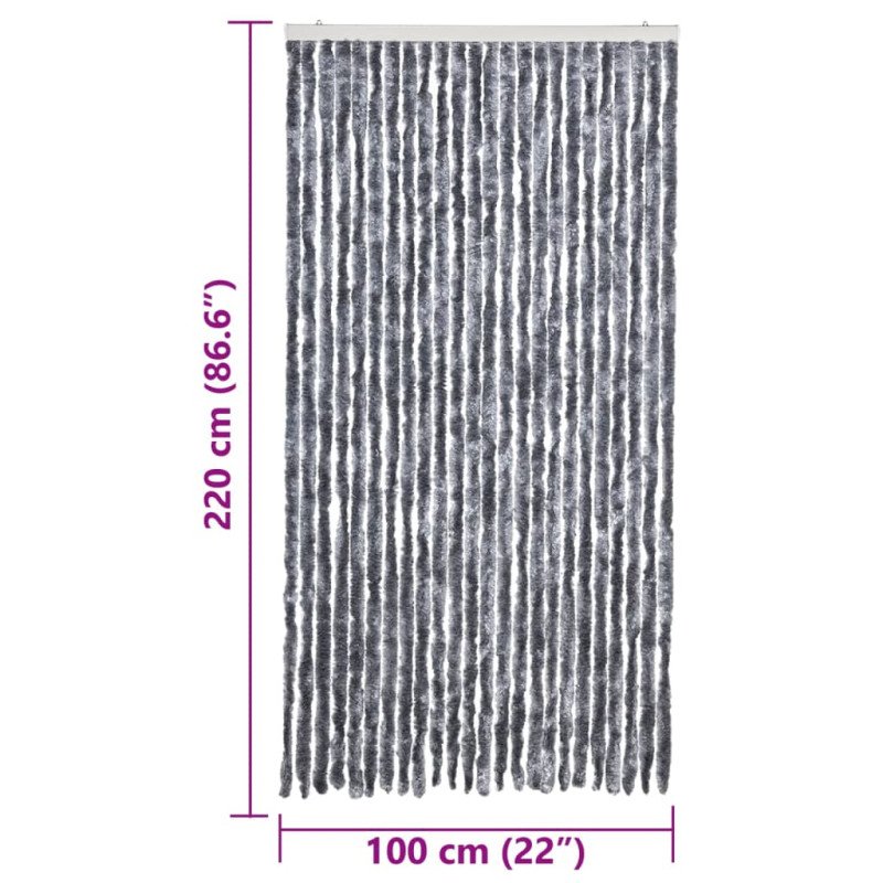vidaXL Záves proti hmyzu, strieborný 100x220 cm, ženilka