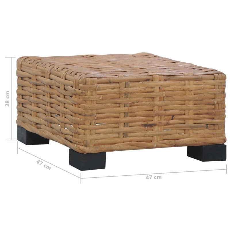 vidaXL Konferenčný stolík 47x47x28 cm prírodný ratan