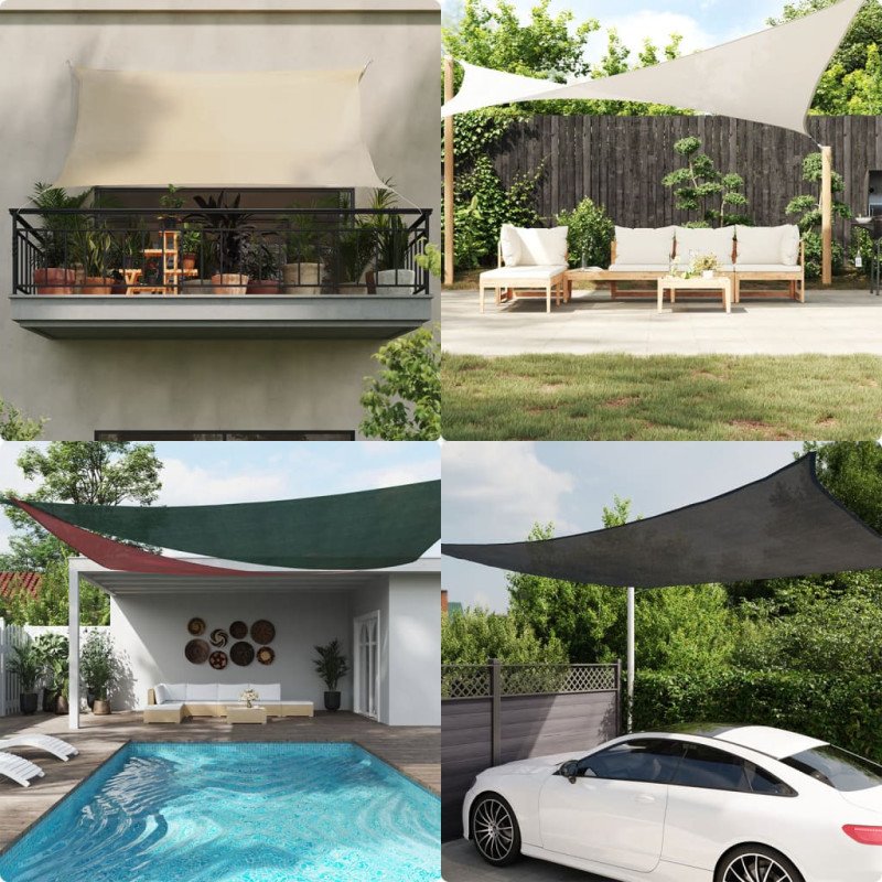 vidaXL Tieniaca plachta 160 g/m² biela 4x4x5,8 m HDPE