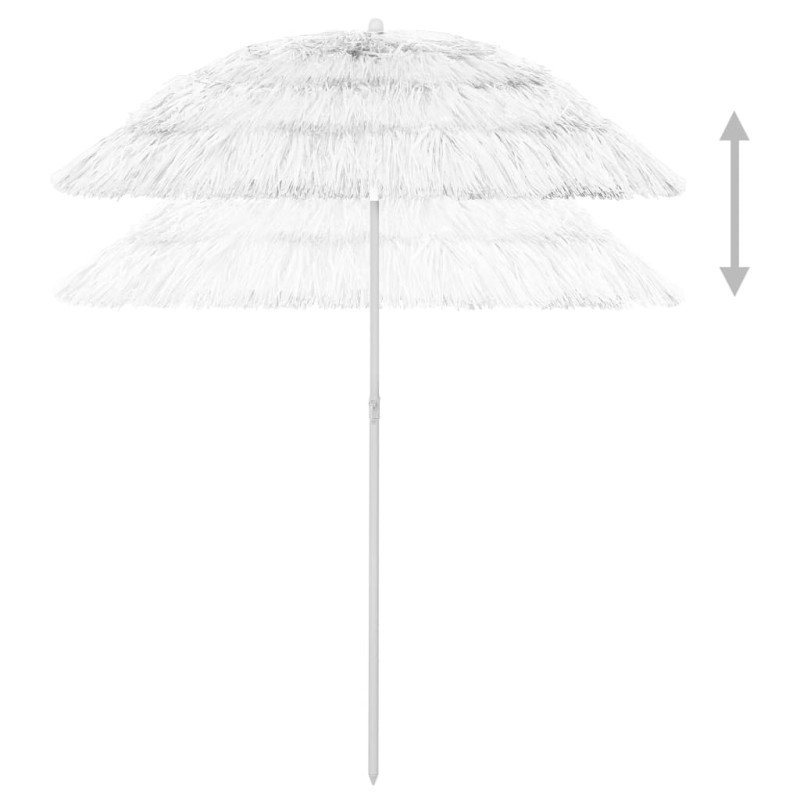 vidaXL Plážový slnečník Hawaii, biely 180 cm