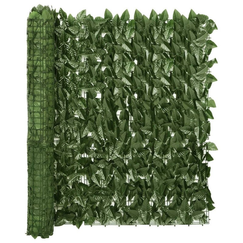 vidaXL Balkónová markíza s tmavozelenými listami 500x100 cm
