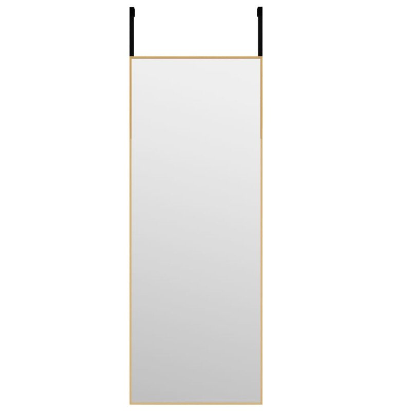 vidaXL Zrkadlo na dvere zlaté 30x80 cm sklo a hliník
