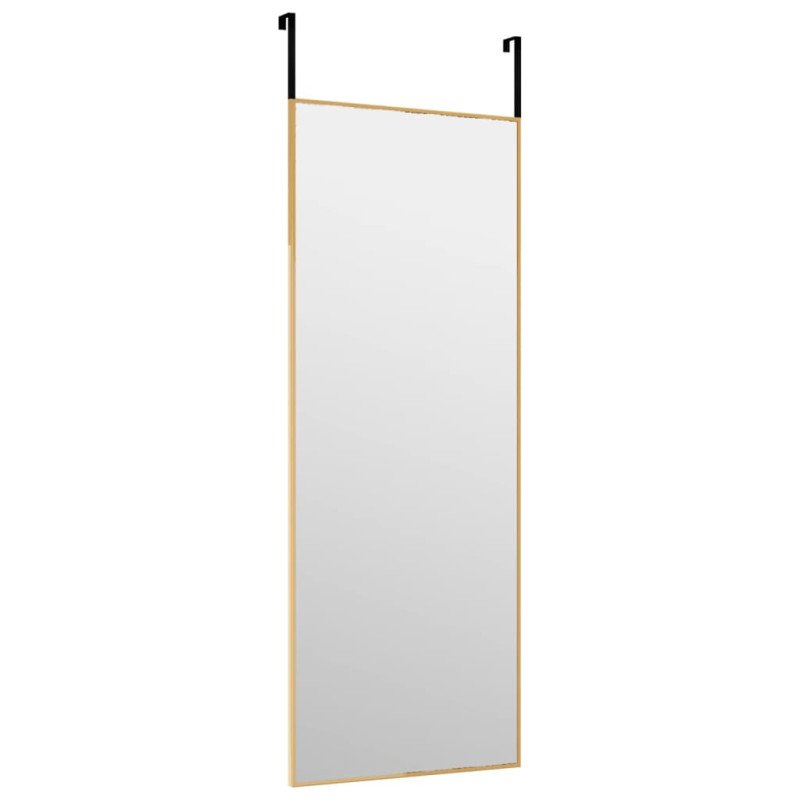 vidaXL Zrkadlo na dvere zlaté 30x80 cm sklo a hliník