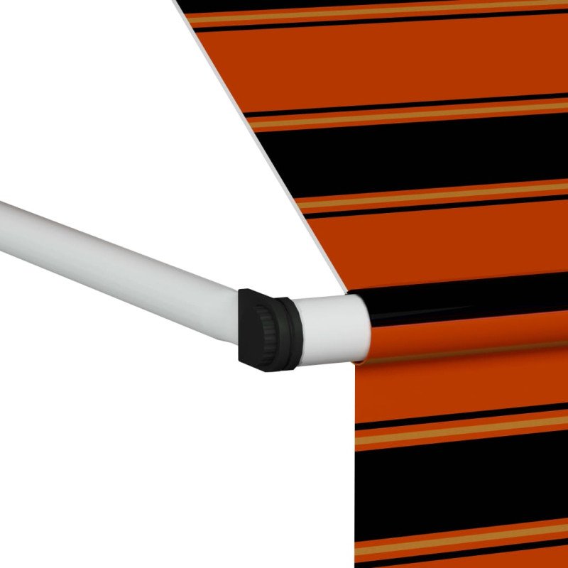 vidaXL Ručne zaťahovacia markíza 350 cm oranžová a hnedá