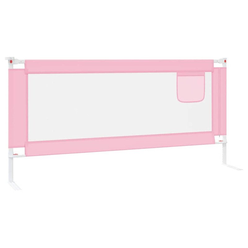 vidaXL Zábrana na detskú posteľ ružová 200x25 cm látka