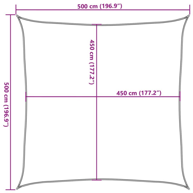 vidaXL Tieniaca plachta 160 g/m², krémová 5x5 m, HDPE
