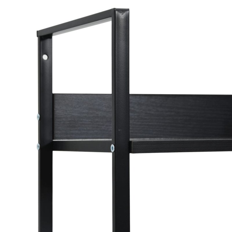 vidaXL Knižnica, 3 police, čierna 60x27,6x90,5 cm, kompozitné drevo