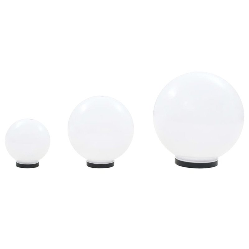 vidaXL Sada LED lámp v tvare gule 3 ks 20/30/40 cm PMMA