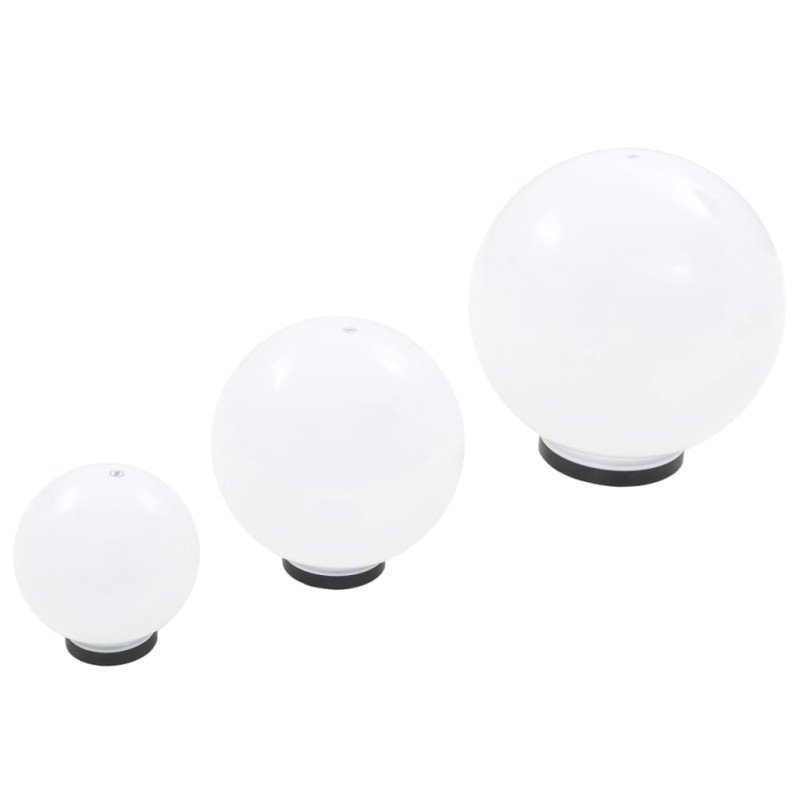 vidaXL Sada LED lámp v tvare gule 3 ks 20/30/40 cm PMMA
