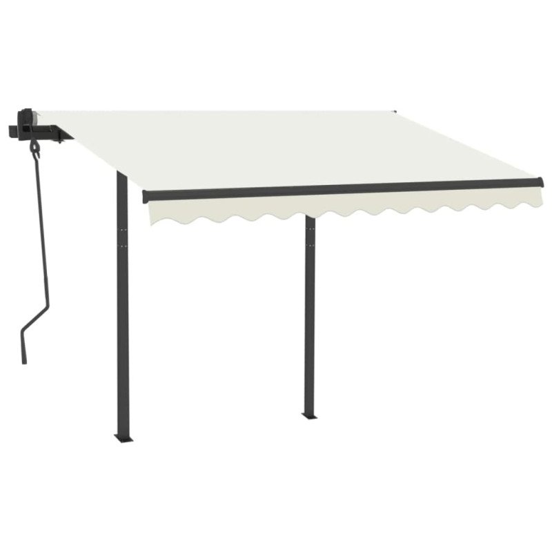 vidaXL Automatická markíza, LED a senzor vetra 3x2,5 m, krémová