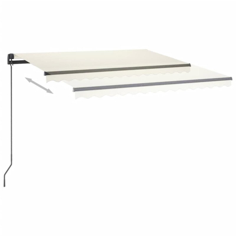 vidaXL Automatická markíza, LED a senzor vetra 3x2,5 m, krémová