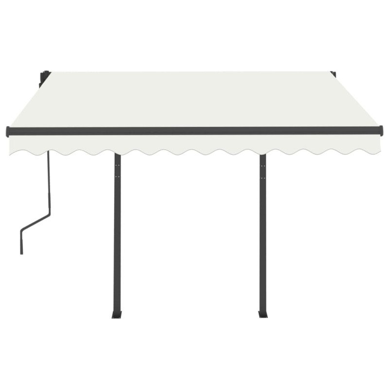 vidaXL Automatická markíza, LED a senzor vetra 3x2,5 m, krémová