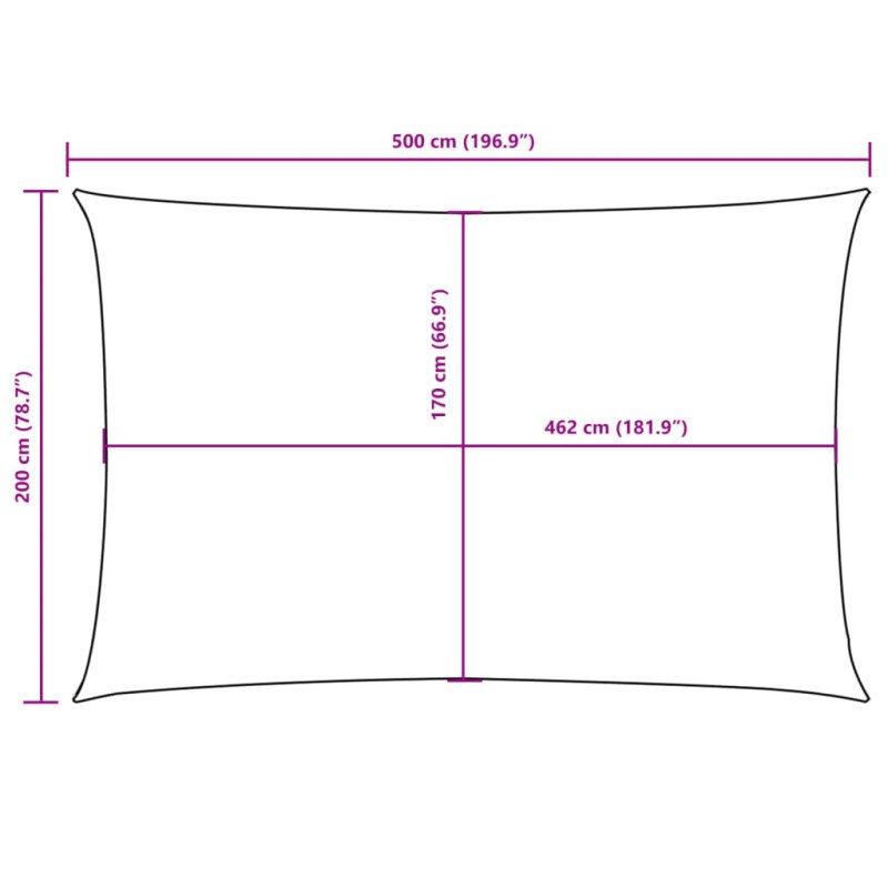 vidaXL Tieniaca plachta, oxford, obdĺžniková 2x5 m, biela