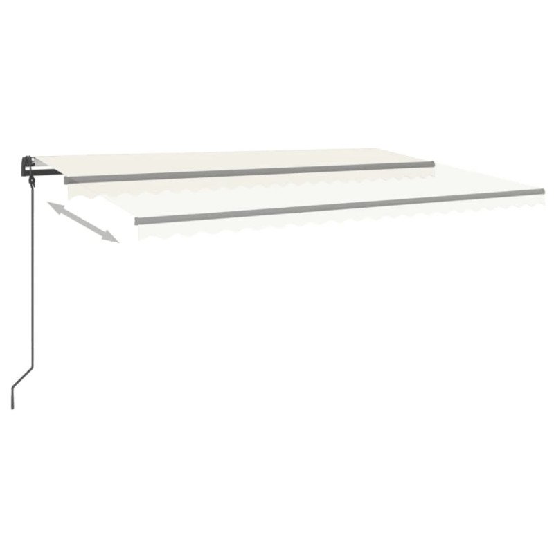 vidaXL Automatická markíza s LED a senzorom vetra 5x3 m krémová