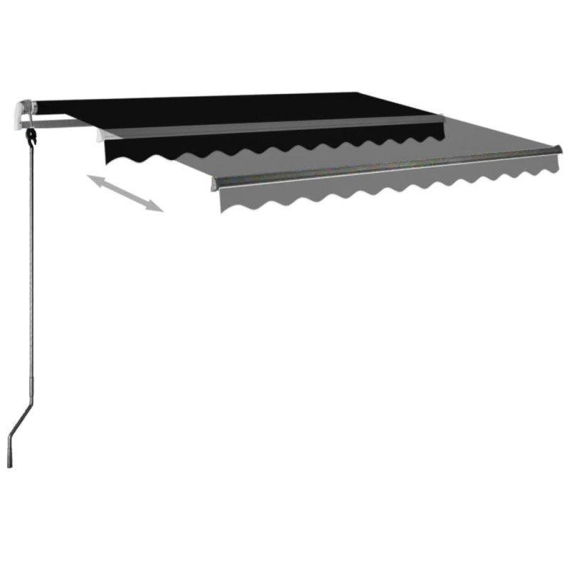 vidaXL Ručne zaťahovacia markíza s LED 300x250 cm antracitová