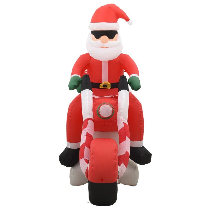 vidaXL Vianočný nafukovací Santa Claus na motorke s LED IP44 160 cm