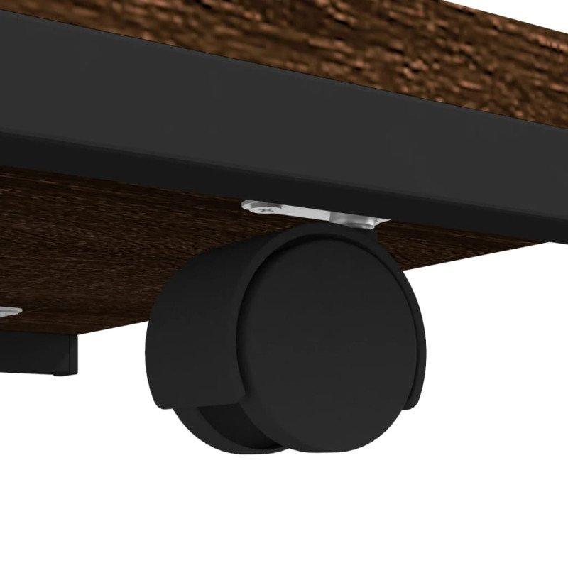 vidaXL Bočný stolík s kolieskami hnedý dub 50x35x55,5 cm sprac. drevo