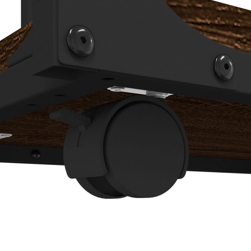 vidaXL Bočný stolík s kolieskami hnedý dub 50x35x55,5 cm sprac. drevo