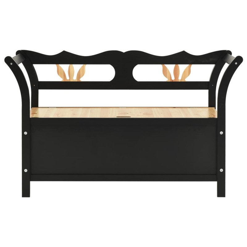 vidaXL Lavica čierna 107x45x75,5 cm masívna jedľa