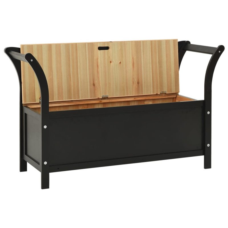 vidaXL Lavica čierna 107x45x75,5 cm masívna jedľa