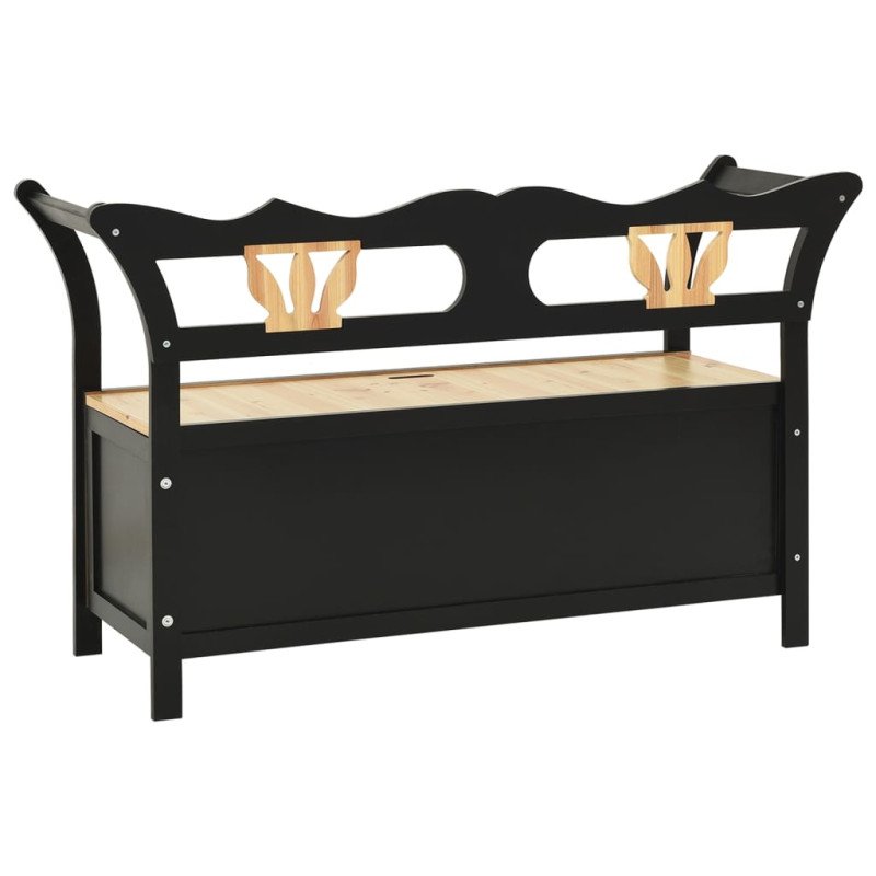 vidaXL Lavica čierna 107x45x75,5 cm masívna jedľa