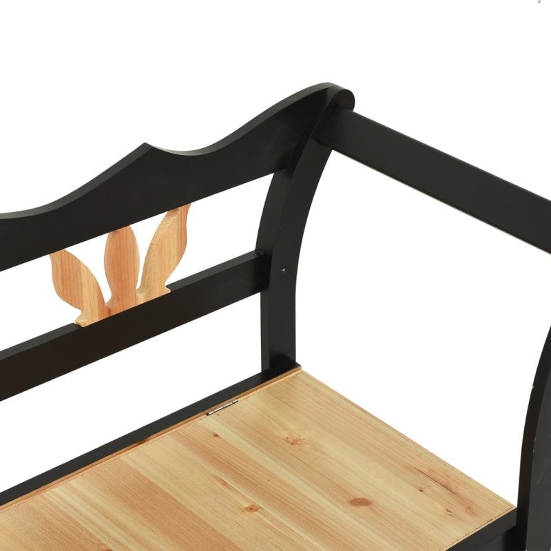 vidaXL Lavica čierna 107x45x75,5 cm masívna jedľa