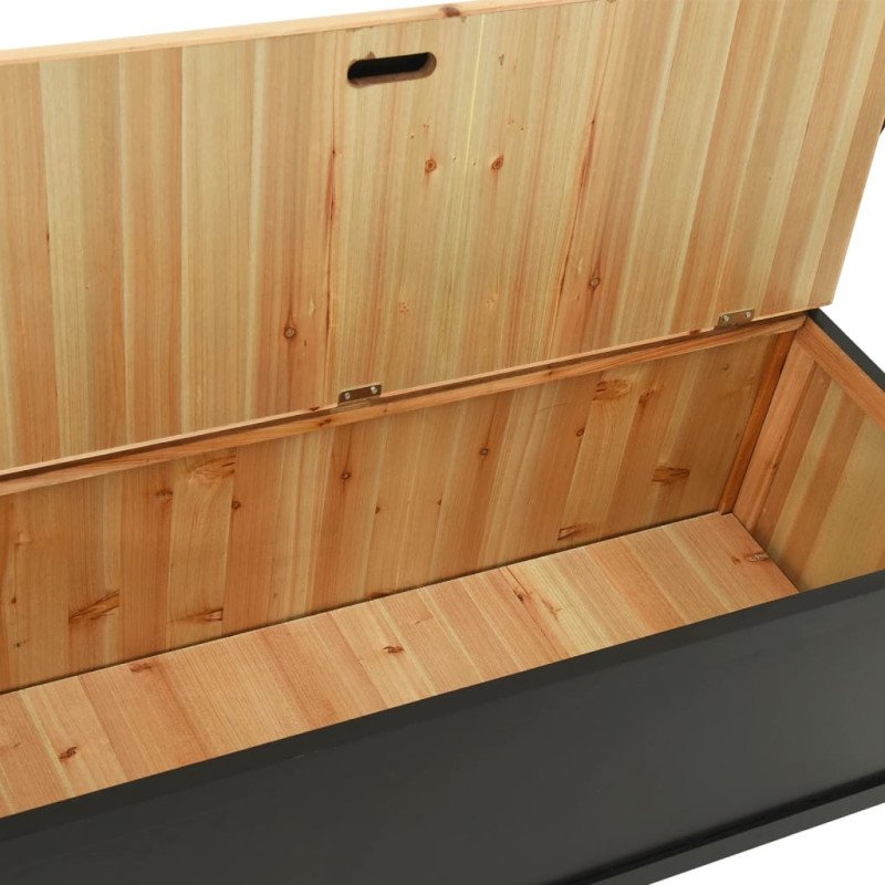 vidaXL Lavica čierna 107x45x75,5 cm masívna jedľa