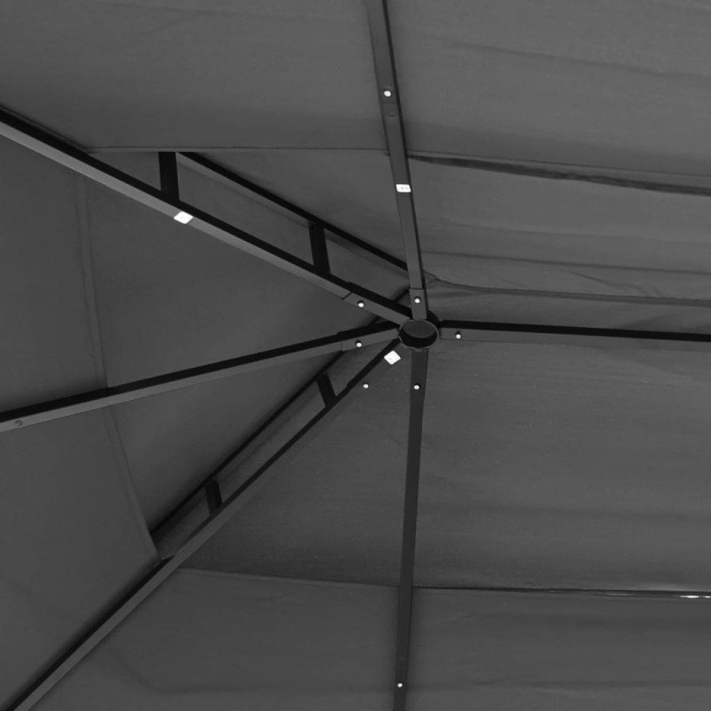 vidaXL Altánok s bočnými stenami antracitový 400x300x270 cm oceľ