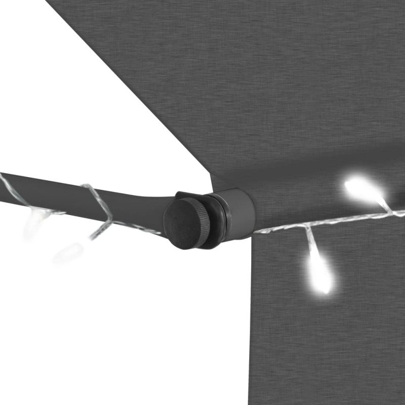 vidaXL Ručne zaťahovacia markíza s LED 200 cm, antracitová