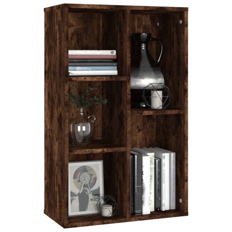 vidaXL Knižnica/komoda dymový dub 50x25x80 cm spracované drevo