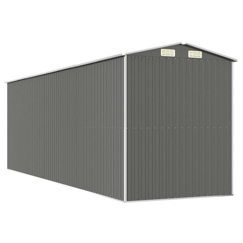 vidaXL Záhradná kôlňa bledosivá 192x606x223 cm pozinkovaná oceľ
