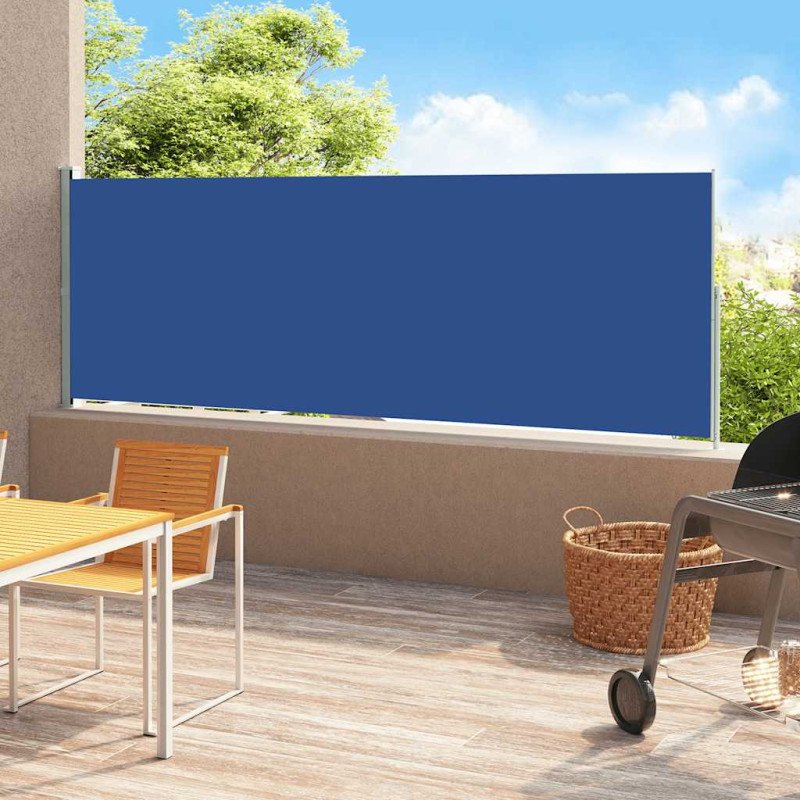 vidaXL Zaťahovacia bočná markíza na terasu 180x500 cm modrá