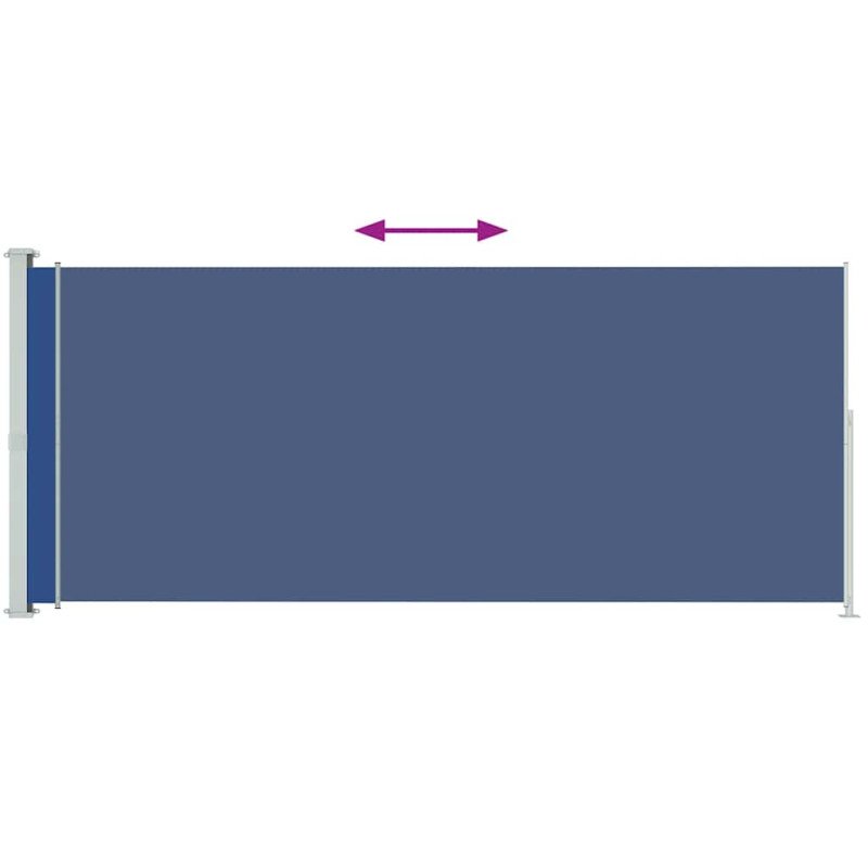 vidaXL Zaťahovacia bočná markíza na terasu 180x500 cm modrá