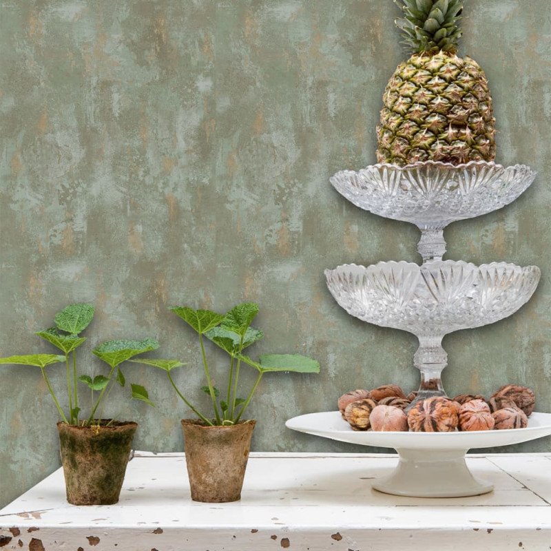 DUTCH WALLCOVERINGS Tapeta betónová a zelená TP1010 