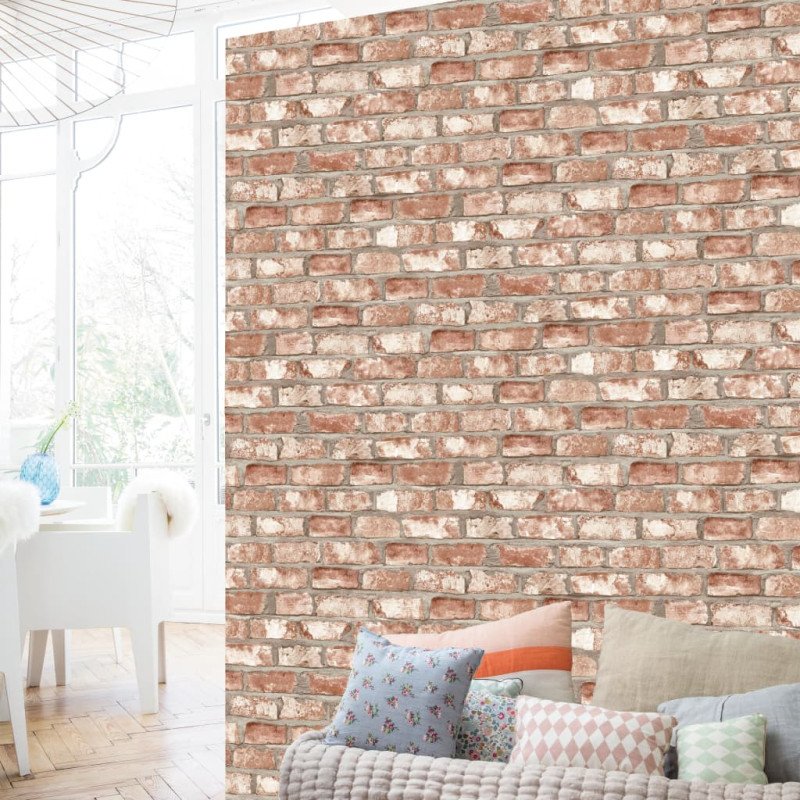 DUTCH WALLCOVERINGS Tapeta tehlový dizajn červená EW3102 