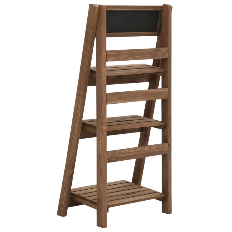 vidaXL 3-poschodový stojan na kvetiny s tabuľou 40x30x90 cm akáciový masív