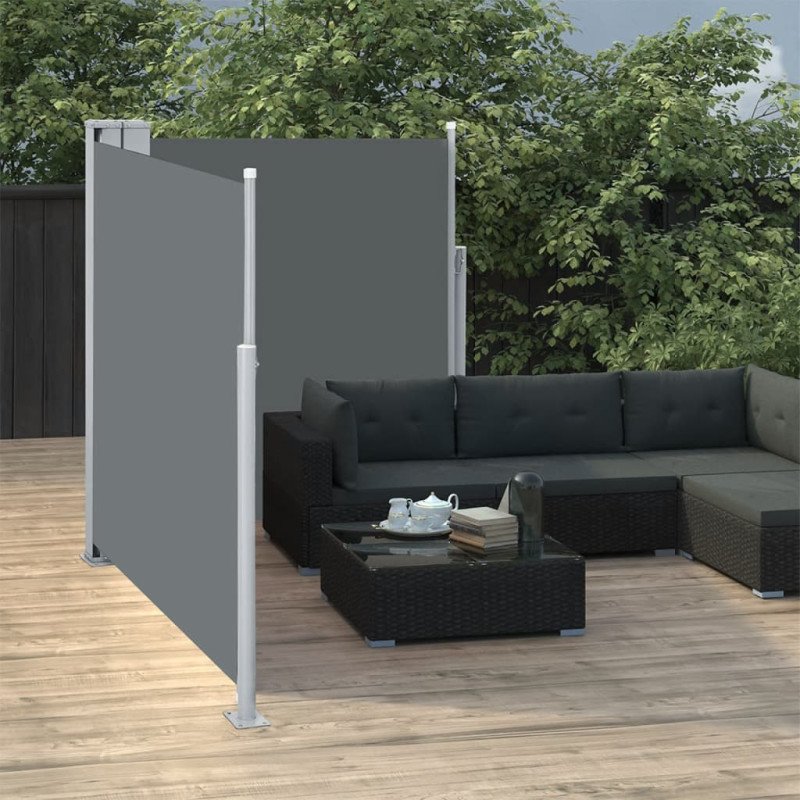 vidaXL Zaťahovacia dvojitá bočná markíza na terasu 170x600cm, antracit