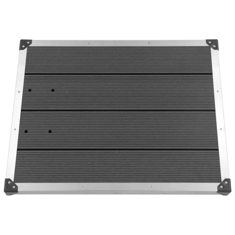 vidaXL Vanička do vonkajšej sprchy WPC nehrdzavejúca oceľ 80x62 cm sivá