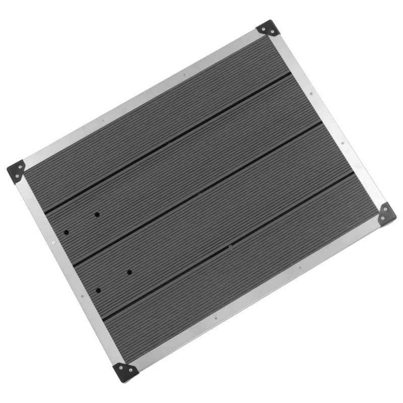 vidaXL Vanička do vonkajšej sprchy WPC nehrdzavejúca oceľ 80x62 cm sivá