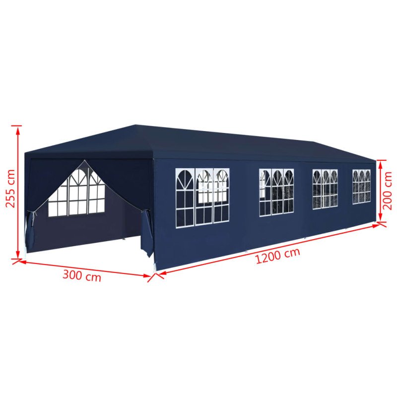 vidaXL Záhradný stan 3x12 m, modrý