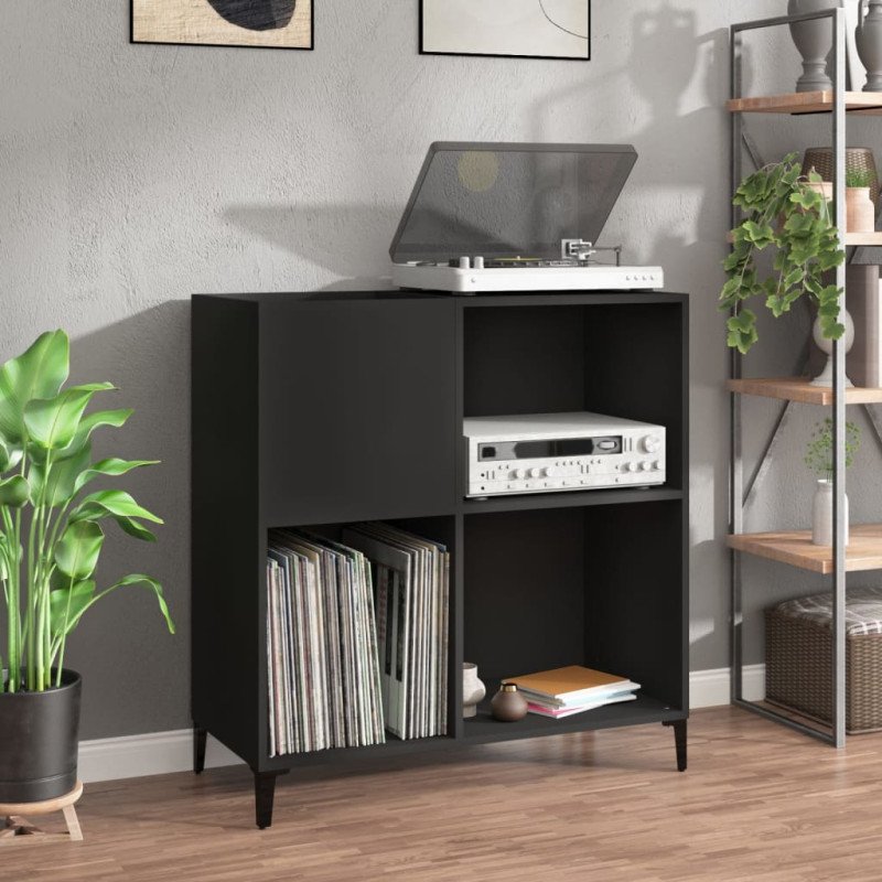 vidaXL Skrinka na platne čierna 84,5x38x89 cm kompozitné drevo